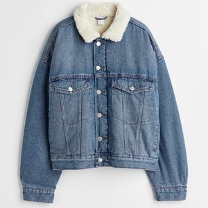 Denim blue/cream comfy jacket with thick cotton it runs large